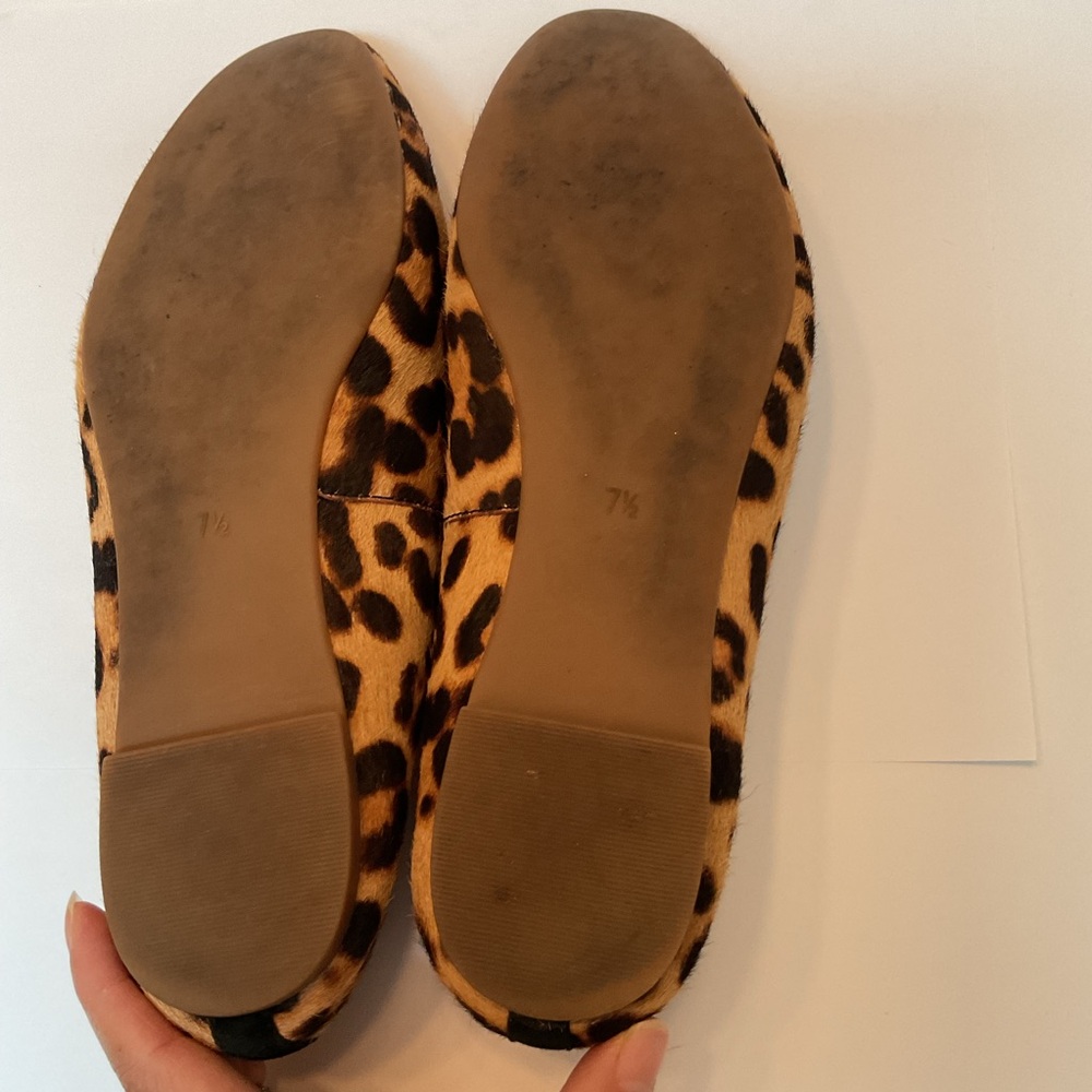 Madewell The Reid Ballet Flat in Leopard Calf Hair Black Brown Tan Cheetah 7.5 - Picture 4 of 14